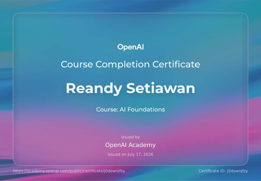 AI Foundations certificate from OpenAI Academy