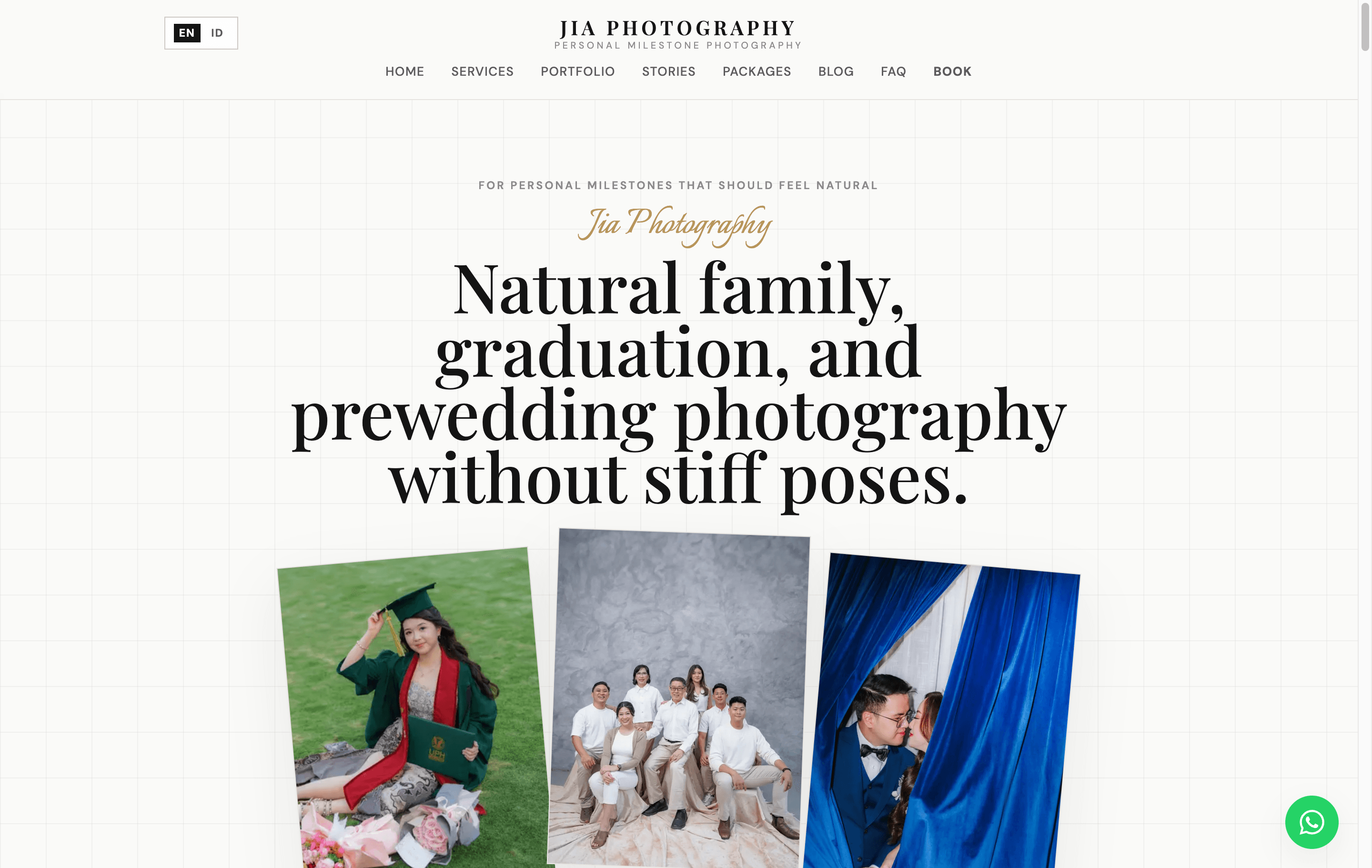 Jia Photography website cover
